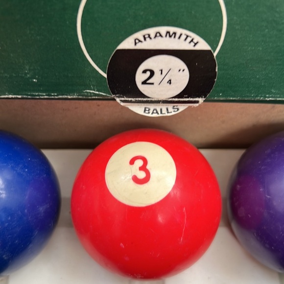 Vintage Aramith Billard Set Pool Balls Phenolic 2 1/4" Made in Belgium Orgnl Box - Picture 3 of 16